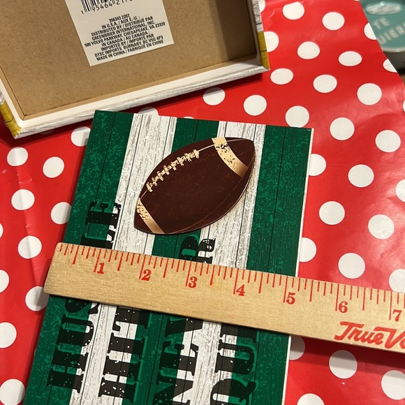 New Set of Four 3D Sports Ball Themed Striped Boxed Shelf Tabletop Decor - Picture 9 of 14